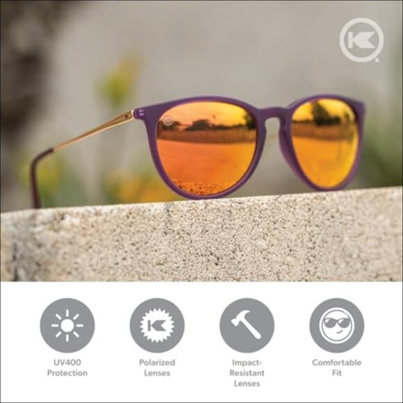 Polarized Round Sunglasses with UV400 Protection, Polycarbonate Frame
